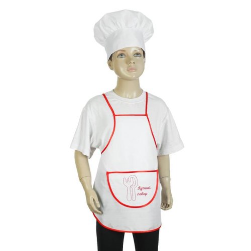 Карнавальный костюм "Поварёнок", фартук, колпак, р-р 28-30, рост 98-116 см 3505172