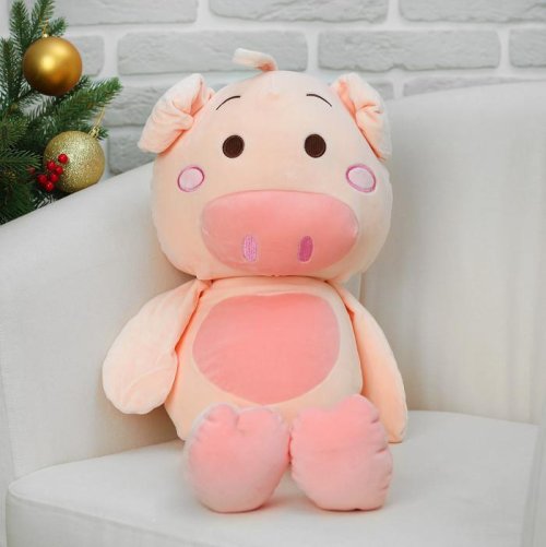 Мягкая игрушка "Свинка", сердечко на животике, 50 см 3520056С