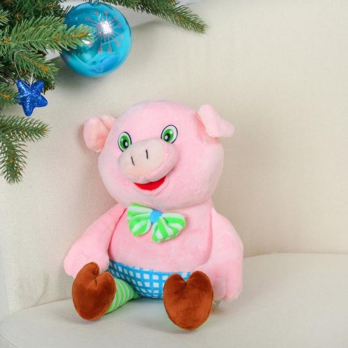 Мягкая игрушка "Поросёнок в бабочке, полосатые ножки", 22 см       3138642С