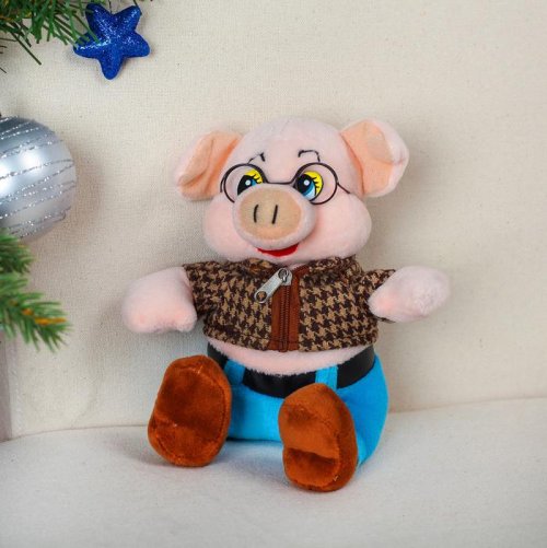 Мягкая игрушка "Поросёнок в очках"       3138636С