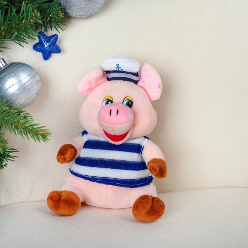 Мягкая игрушка "Поросёнок морячок", 17 см       3138647С