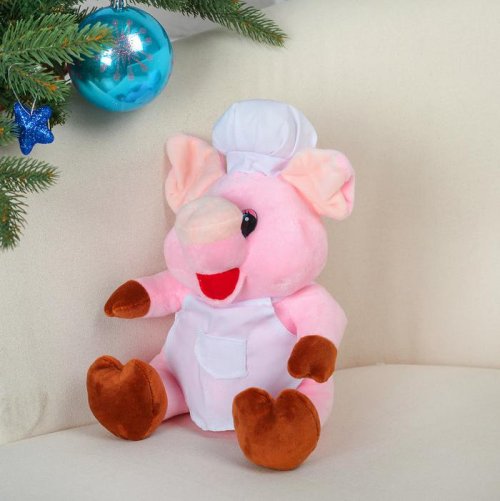 Мягкая игрушка "Поросёнок повар", 22 см         3138638С
