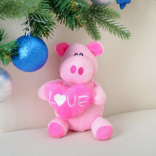 Мягкая игрушка "Розовый хрюн в лапках сердце"       3251377С
