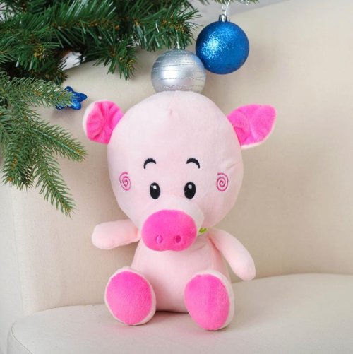 Мягкая игрушка "Свинка платок в горошек" 22 см        3251444С