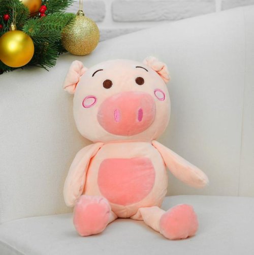 Мягкая игрушка "Свинка" сердечко на животике, 30 см    3520054С