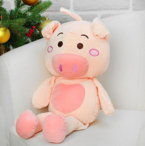 Мягкая игрушка "Свинка" сердечко на животике, 35 см    3520055С