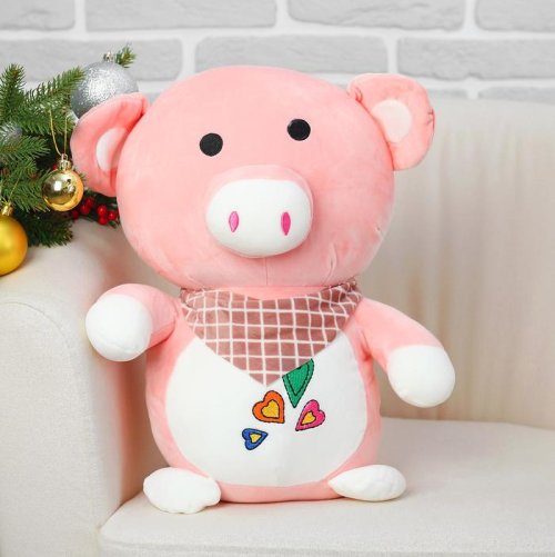 Мягкая игрушка "Свинюшка в платочке" на животике сердца    3520062С