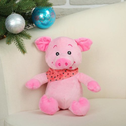 Мягкая игрушка "Свинюшка с повязкой на шее", 22 см       3138680С