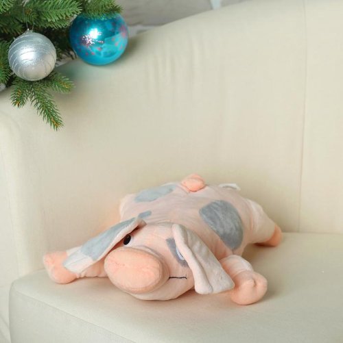 Мягкая игрушка "Свинюшка серые пятна на спинке", 35 см        3138672С