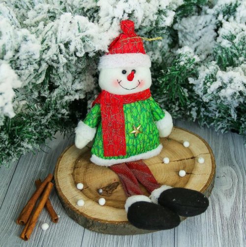 Мягкая игрушка "Снеговик" искорка 8*28 см  2357091С