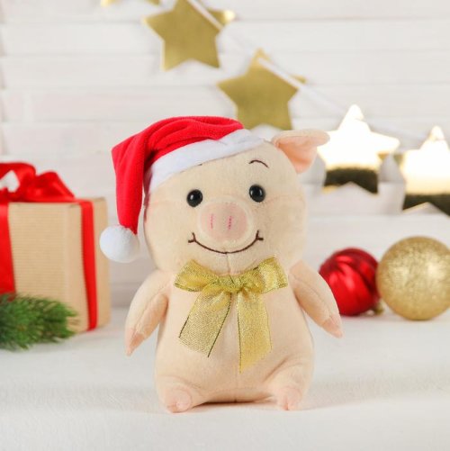 Мягкая игрушка поросёнок "Стёпка в колпаке" 3607850С