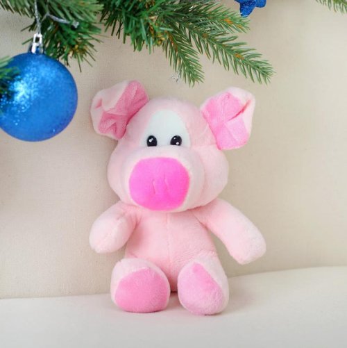 Мягкая игрушка "Хрюшка большие ушки" 14 см       3251405С