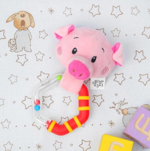 Мягкая игрушка-погремушка "Хрюша румяные щёчки"       3251384С