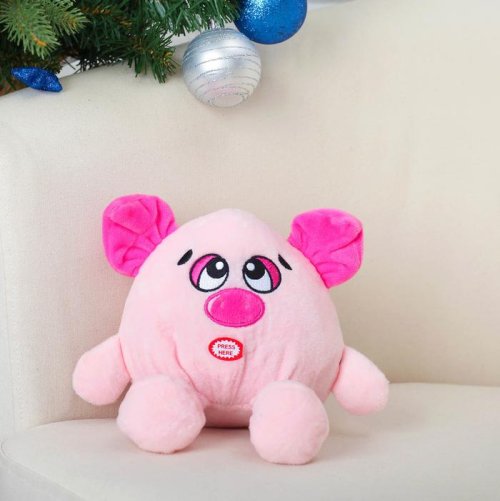 Мягкая музыкальная игрушка "Задумчивая свинка" 15 см        3251422С