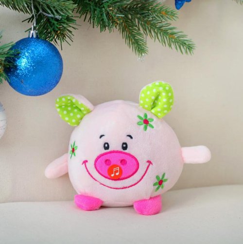 Мягкая музыкальная игрушка "Хрюша в цветочек, ушки в горошек"       3251361С