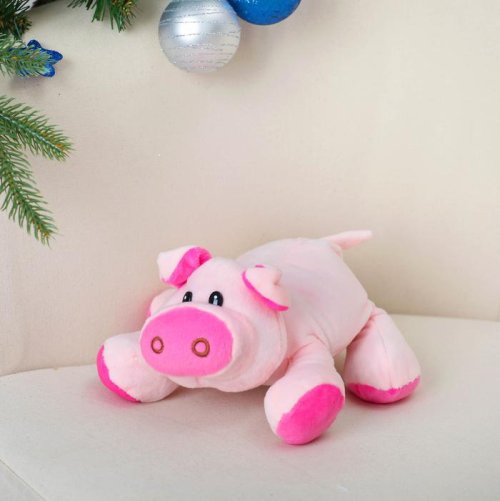 Мягкая музыкальная игрушка "Хрюшка" лежит       3251379С