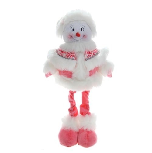 Мягкая игрушка "Снеговик в розовом" (белые кружева) 190031С