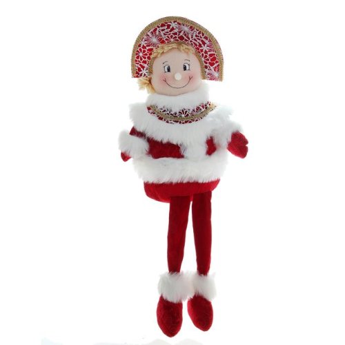 Мягкая игрушка "Снегурочка ярко-красная" (длинные ножки) 190037С