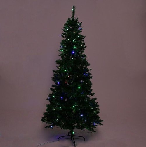 Елка Эксклюзив фибро цветные огоньки 180 см, d нижнего яруса 90 см, 560 веток  1108614