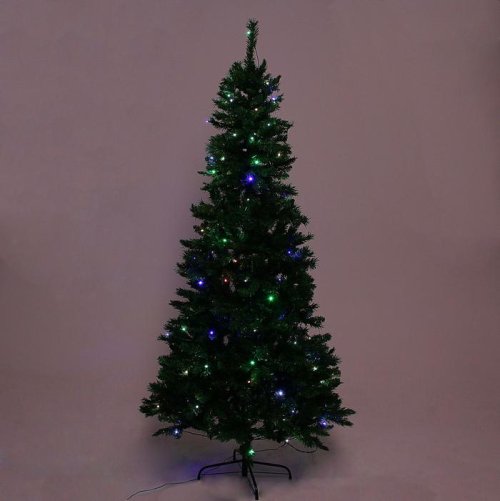 Елка Эксклюзив фибро цветные огоньки 210 см, d нижнего яруса 100 см, 778 веток  1108615