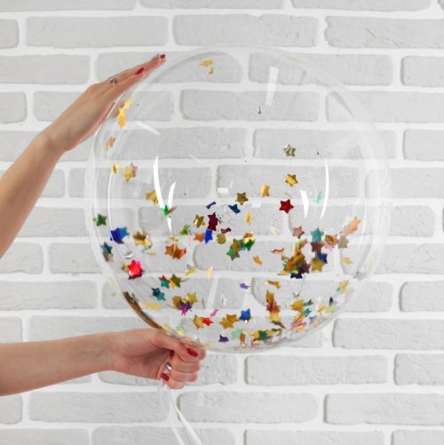 Шар полимерный 12" "Сфера", звёзды, фольга, МИКС, 1 шт. 3532924С