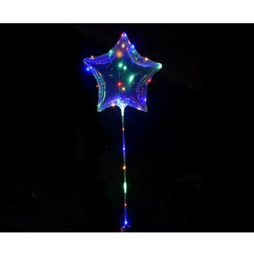 Шар светящийся полимерный 20" "Звезда"  цвета МИКС     3744273С