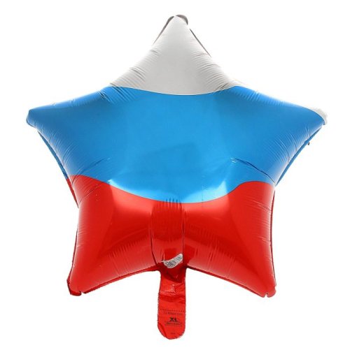 Шар фольгированный "Триколор", звезда 18" 1352344С