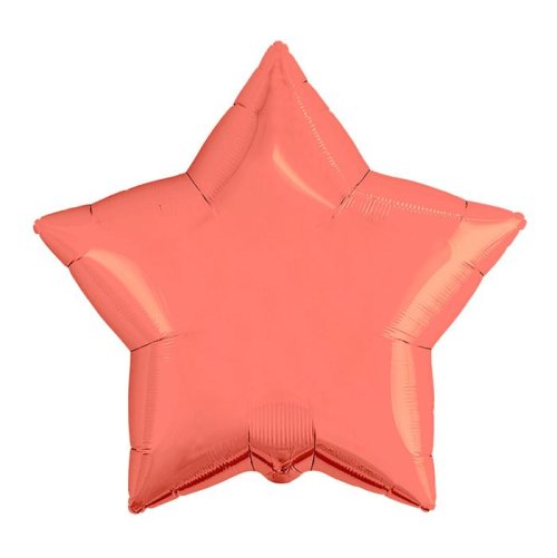 Шар фольгированный 21" звезда, цвет коралл    4222738С