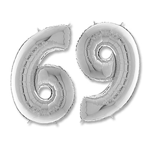 Шар фольгированный 26" "Цифра 6/9", silver, 1 шт. 3606004С