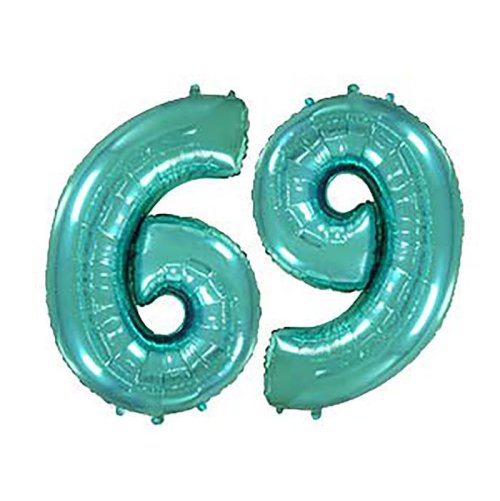 Шар фольгированный 40" "Цифра 6/9", цвет бирюзовый 3789264С