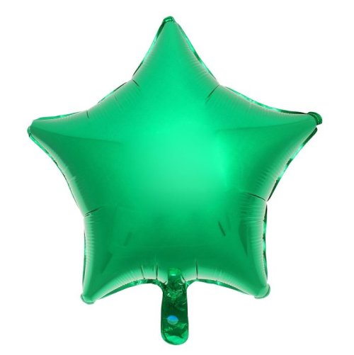 Шар фольгированный 18" "Звезда" без рисунка, металл, цвет зелёный 1246931С