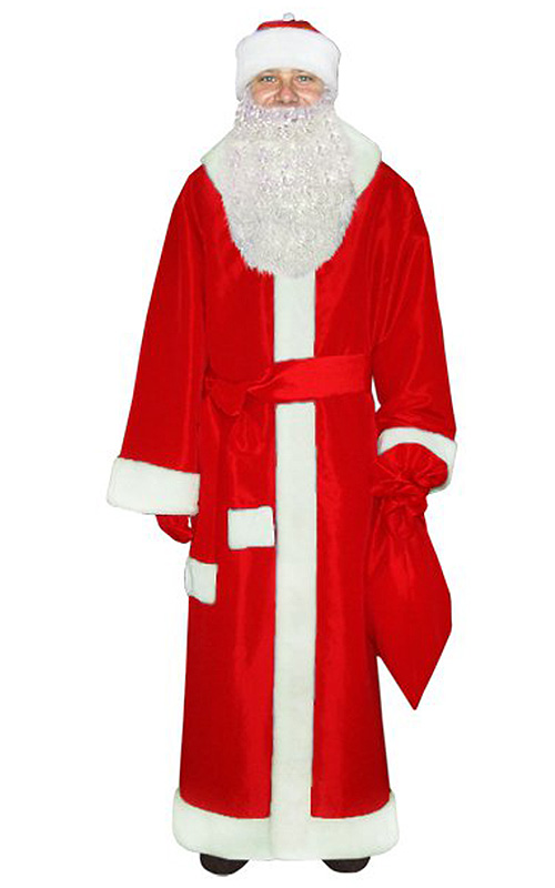 Ярко-красный Костюм Деда Мороза 16-05441Б