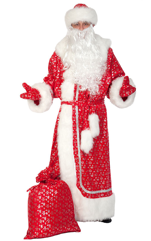 Костюм Деда Мороза плюш-серебро 20-00869Б